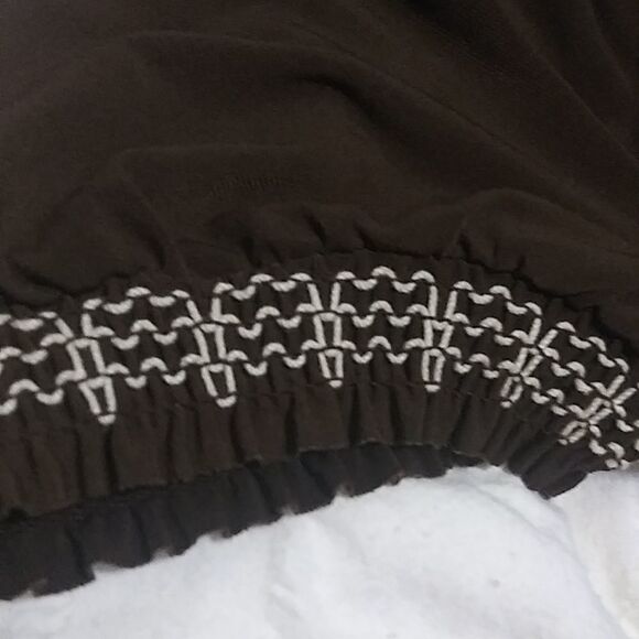 Talbots short sleeve a line dress with embroidery detail. Size MP - Picture 7 of 11